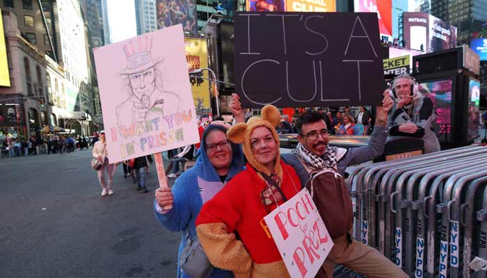 Protesters out in force for anti-Trump ‘No Kings’ rallies across US